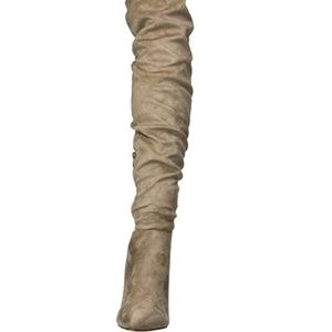 CL | Slouchy or Knee-high boot | Gunmetal Suede